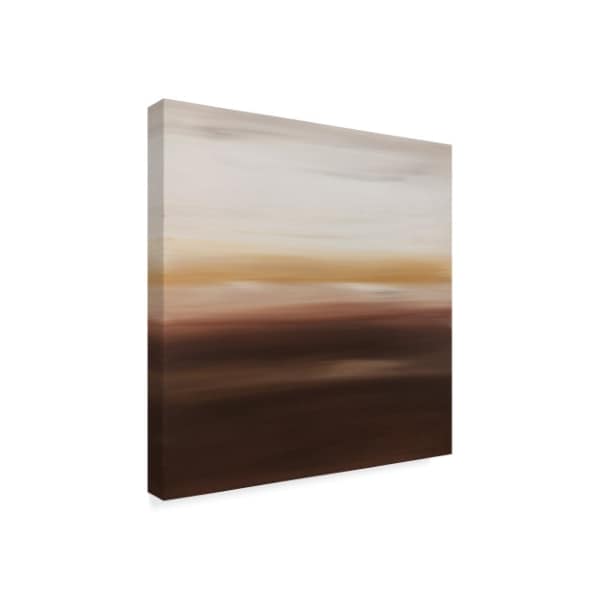 Hilary Winfield 'Sunset Stripes Brown White' Canvas Art,18x18